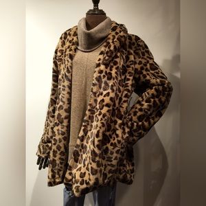🆕 She+Sky Animal Print Fur Coat, One Size